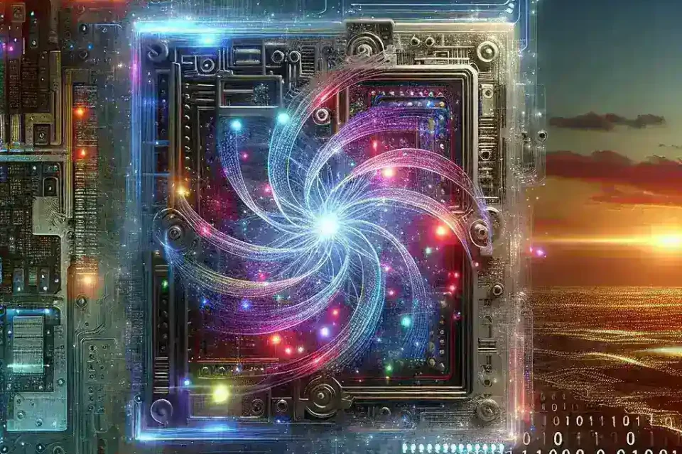"Visualization of quantum computing technology showcasing qubits and circuitry, symbolizing breakthroughs in data processing and the future of information technology in the article titled 'Breakthroughs in Quantum Computing Signal a New Era in Data Processing'."